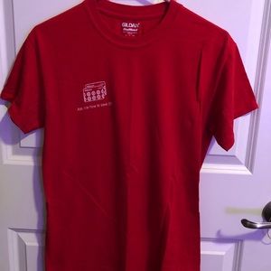 Red Gildan DryBlend Target T-shirt